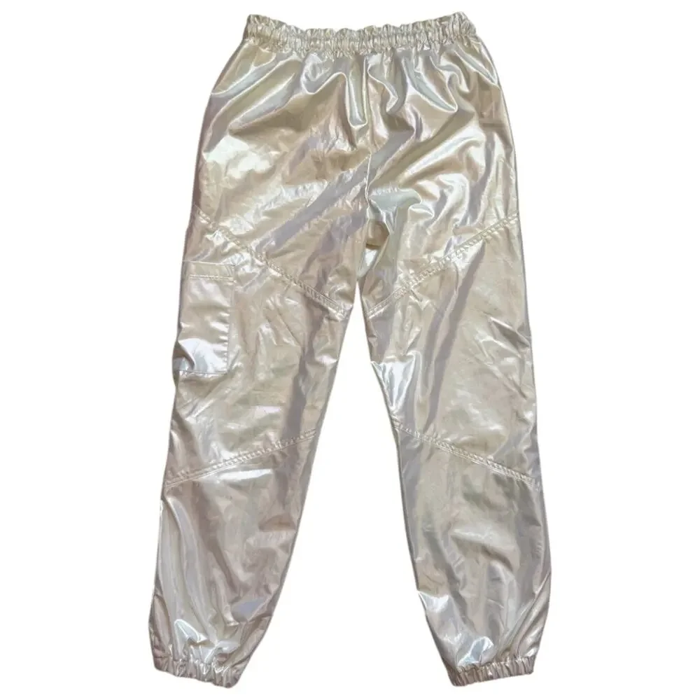 Iridescent Parachute Pants Pearl Rave Festival Y2K Cyber Girl’s XL (Women’s XS) - Picture 3 of 16